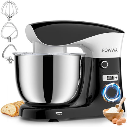 Stand Mixer 6.5 Qt Electric Kitchen Mixer 10-Speed Dough Mixer with Whisk Beater Dough Hook for Home Cooking, Dining and Outdoor Meals