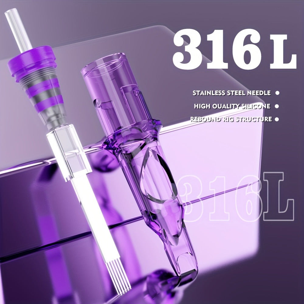 Mixed Tattoo Cartridge Needles 50pcs RL RS RM M1 Sterile Sealed EO Gas Sterilized for Temporary Body Art, Festivals and Costumes