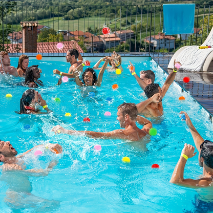 Reusable Water Balloons 36 Pack with Sponge Balls – No-Tie Refillable Water Bomb Set for Pool Party, Backyard Summer Fun & Kids Outdoor