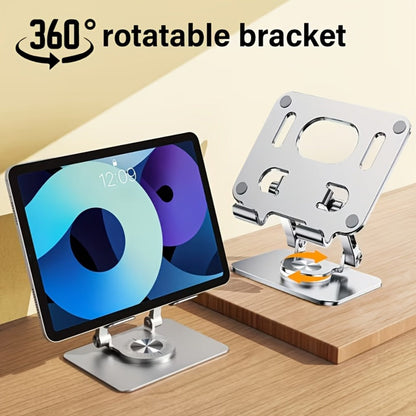 360 Degree Rotating Tablet Phone Stand Foldable, Portable Desktop Lazy Stand with Fast Heat Dissipation