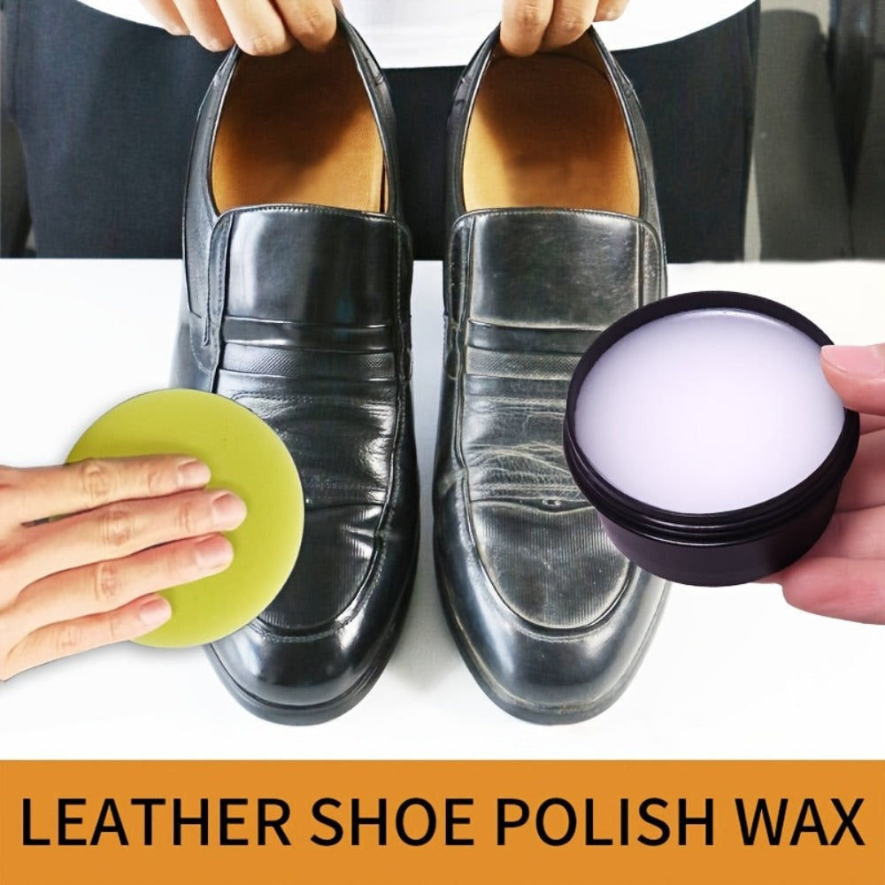 Leather Nourishing Care Kit with Polishing Wax 58g – Colorless Universal Leather Conditioner for Shoes Bags Jackets Furniture