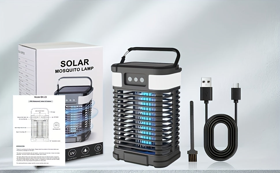 Bug Zapper, Solar 5-in-1 Lantern 3500mAh Indoor Outdoor Garden Camping for Garden, Yard and Pest Management