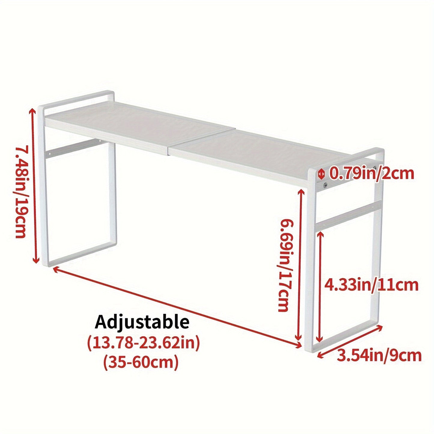Narrow Shelf Organizer for Kitchen Bathroom Windowsill, Slim Adjustable Stackable Rack for Small Spaces