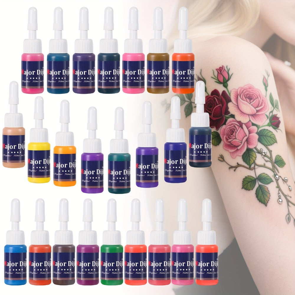 Tattoo Ink 54-Color Full Spectrum Bottle Set with Complete Palette Configuration for Color Selection