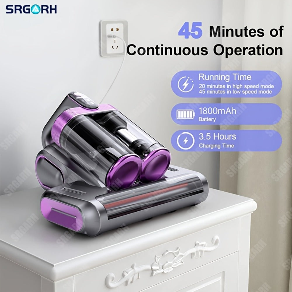 Mattress Vacuum Cleaner Handheld Bed Cleaner – 16KPa Strong Suction with UVC Light & Hot Air Heating, Deep Clean for Pillows, Sofa