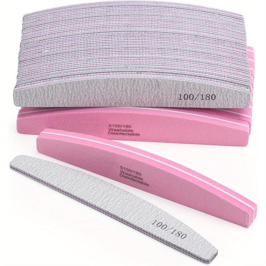 Nail Files and Buffers Professional 100 180 Grit Double-Sided Sanding Boards Reusable Polishing Blocks for Manicure Pedicure Salon Home Use