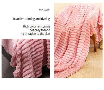 500gsm Heavy Plush Blanket, Ultra Thick Fluffy Blanket for Bed, Sofa & Travel, Baby to Double Size