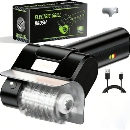 Electric BBQ Grill Brush Cordless Rechargeable Grill Cleaner with 800 RPM Rotating Head, 2000mAh Battery