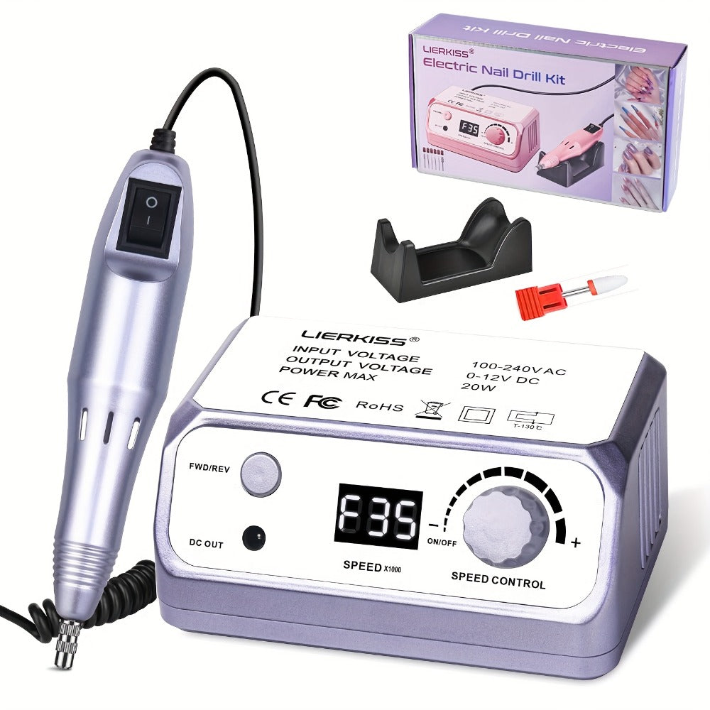 Nail Drill Kit 35000 RPM with 100 Sanding Bands Multiple Drill Bits Electric Nail File for Acrylic Gel Nails Manicure Pedicure Salon Home