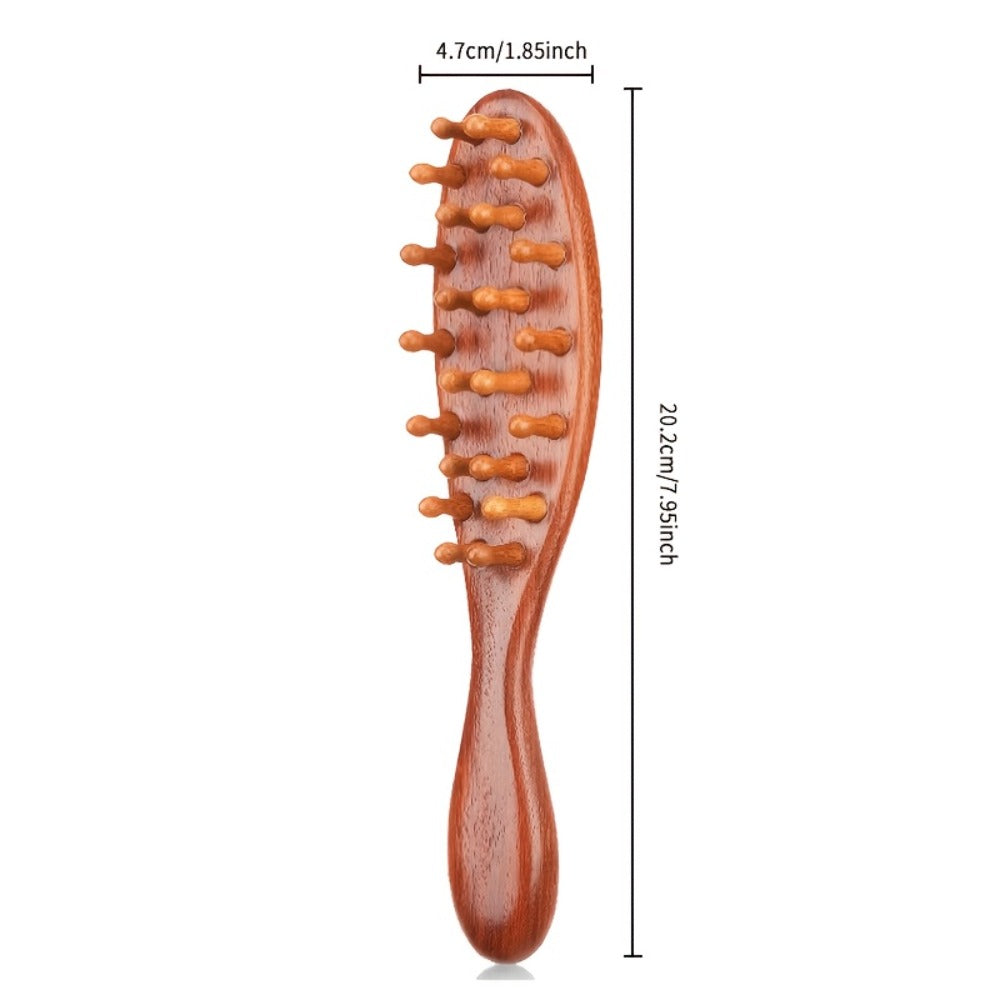Sandalwood Loc Comb Wide Tooth 2 Pcs Wooden Ergonomic Detangling Comb for Dreads Locs Curly, for Home, Travel and Salon Hair Styling