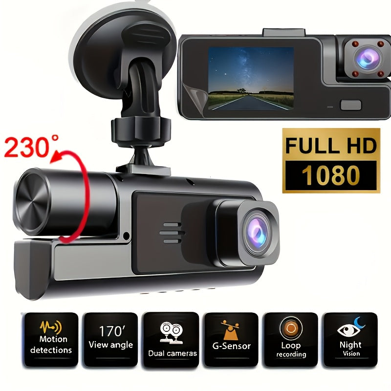 1080P-Labeled Dash Camera with Dual- or Triple-Lens Options, WiFi and 16GB, 32GB or No-Card Bundles