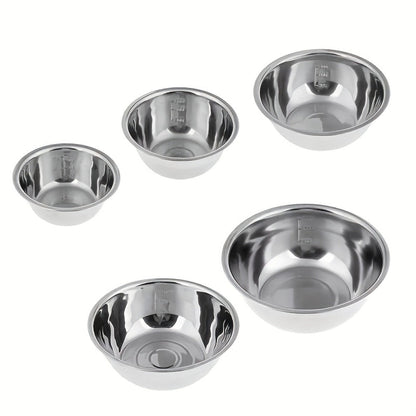 5-Piece Mixing Bowl Set with Five Nested Sizes and Source-Marked Capacity and Diameter Labels