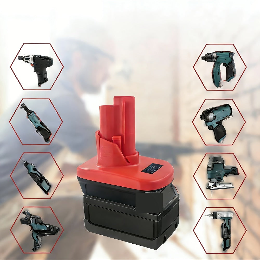Battery Adapter Converter for Dewalt 20V & 18V Red Tools Li-ion Battery to 12V Power Tool Replacement