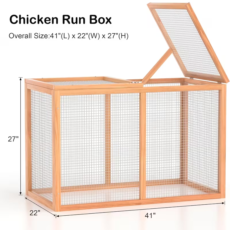 Chicken Coop with Run Large Outdoor Wooden Hen House 82 Inch Walk-in Poultry Cage for 2-4 Chickens Ducks for Garden, Patio and Yard Use