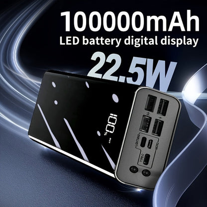 100000mAh Portable Power Bank with Flashlight LED Display Bidirectional Fast Charging Multi-Device USB Charger for Camping Outdoor Emergency