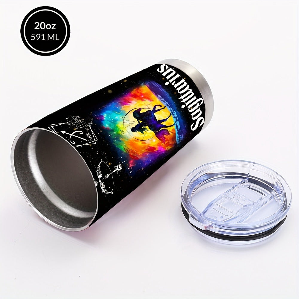 Insulated Tumbler 20oz Zodiac Sign 304 Stainless Steel with Lid, Straw and 12 Horoscope Options