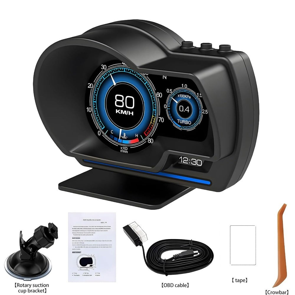 Car HUD Head-Up Display – OBD2 & GPS Dual System Digital Speedometer, Speed / Water Temp / Voltage / RPM Display