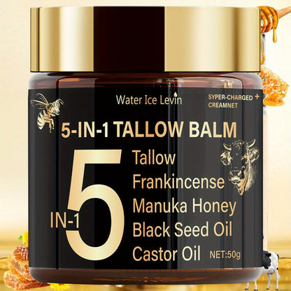 Beef Tallow Cream with Honey & Castor Oil - Deep Hydration Face & Body Cream - Skin for Entryways, Bedrooms and Living Spaces