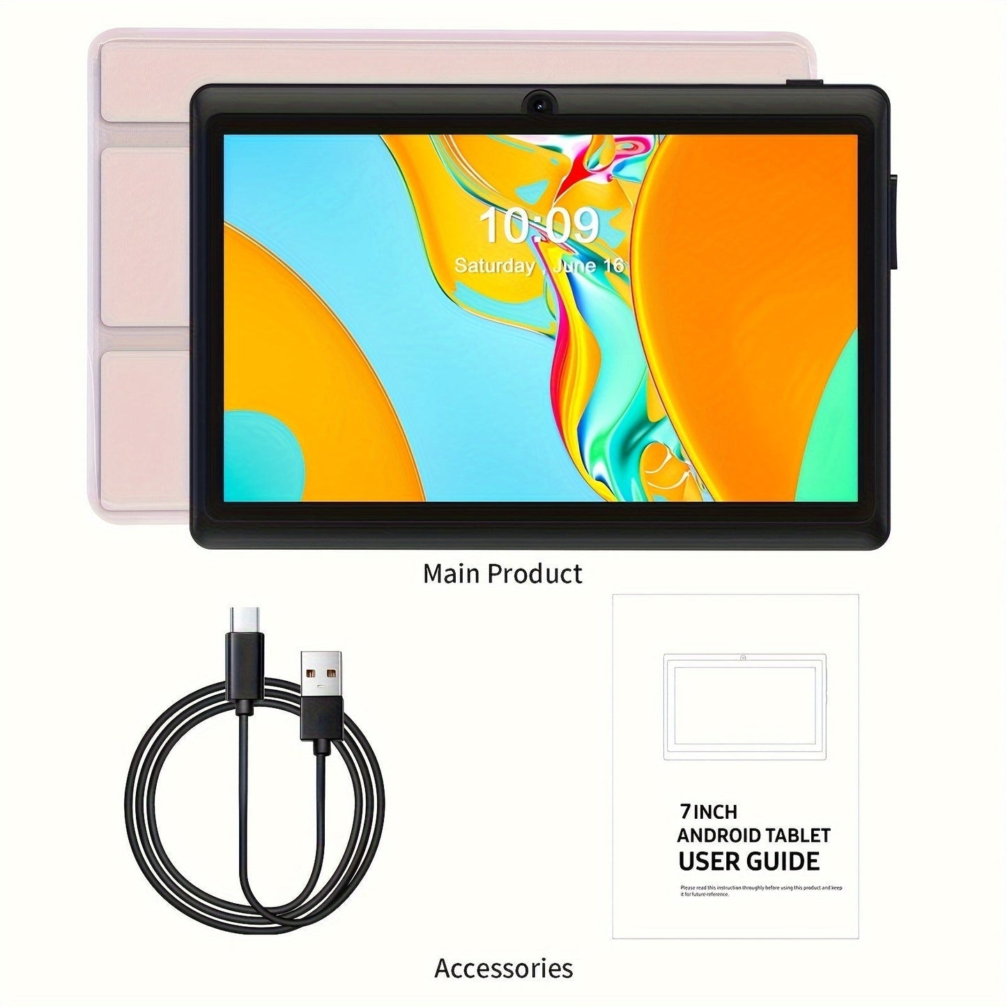 Android Tablet 7-Inch PRITOM with Android 13, 4GB Total RAM, 32GB Internal Storage and Detachable Case