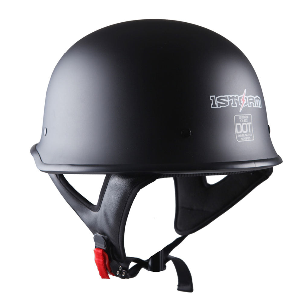 German Style Motorcycle Half Face Helmet – Novelty Skull & Carbon Fiber Design, UV Glossy Finish, Removable Washable Padding