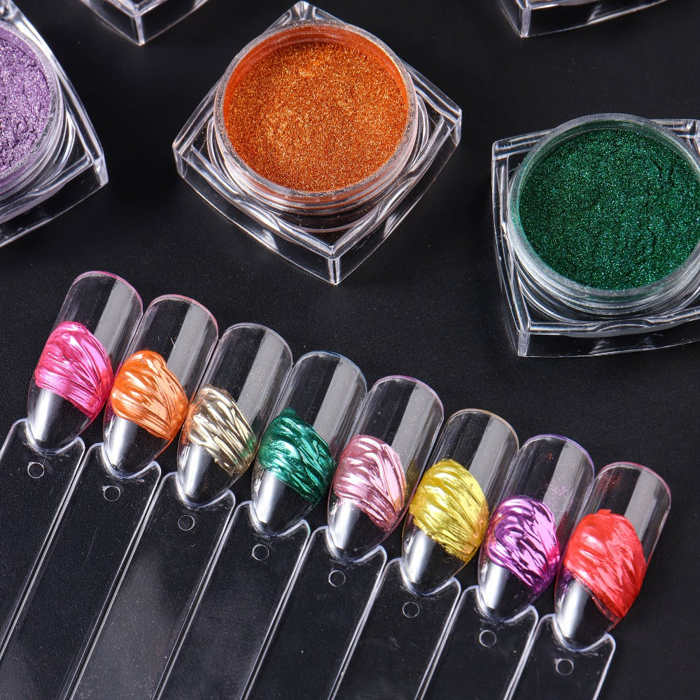 Chrome Holographic Nail Powder Set 36 Colors, Mirror Chrome Glitter Pigment Dust Kit for Gel Nails Acrylic