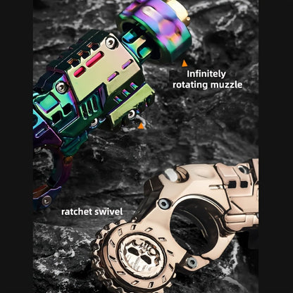 Metal Fidget Gun EDC Spinner Toy for Adults & Men, Alloy Steel Decompression Finger Spinner with 3 Reusable Shells & 20 Bullets