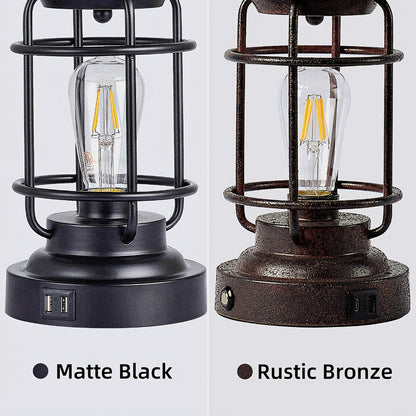 Farmhouse Table Lamps Set of 2 with 4 LED Bulbs for Entryways, Bedrooms and Living Spaces, with Listed Configuration