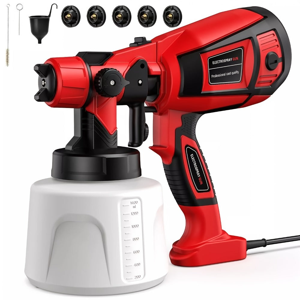 HVLP Paint Sprayer Electric Spray Gun with 3 Spray Patterns & 27oz Container, Cordless Airless Sprayer for House Painting