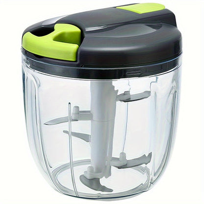 Vegetable Chopper with 3/5 Blades, Multifunctional Onion Chopper, Food Dicer & Salad Cutter with Container