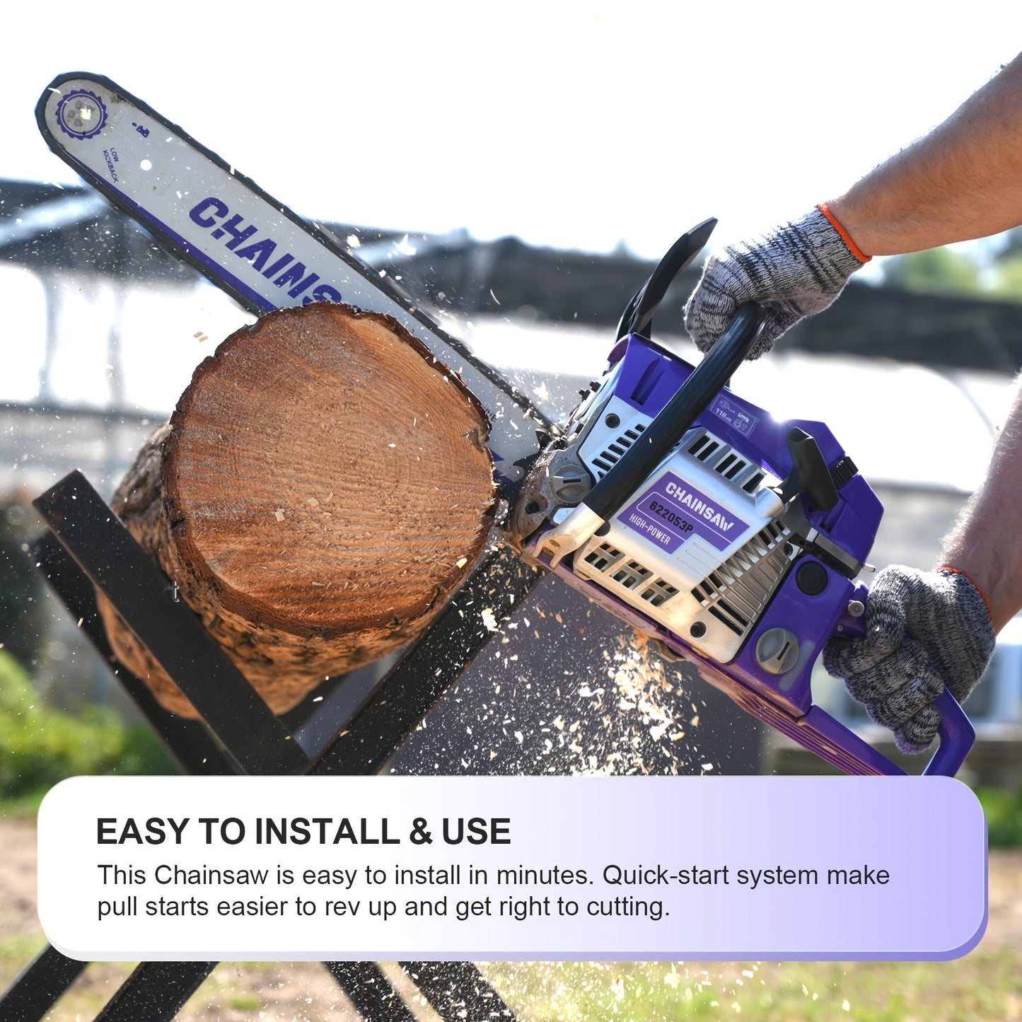 Chainsaw, Gas Powered Forestry Wood Cutting Farm Yard for Garden, Patio and Yard Use, with the Listed Configuration