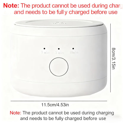 Electric Ultrasonic Cleaner Machine for Dentures Jewelry & Glasses – USB Rechargeable 3 Speeds Auto Timer 180ml Tank One-Touch Portable