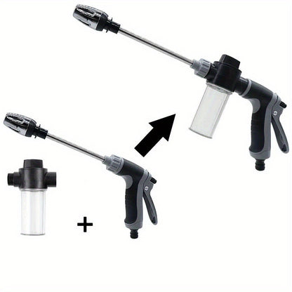 High Pressure Car Wash Gun with Long Extension Rod – Adjustable Spray Nozzle, Leak-Proof Connector, Fits Garden Hose