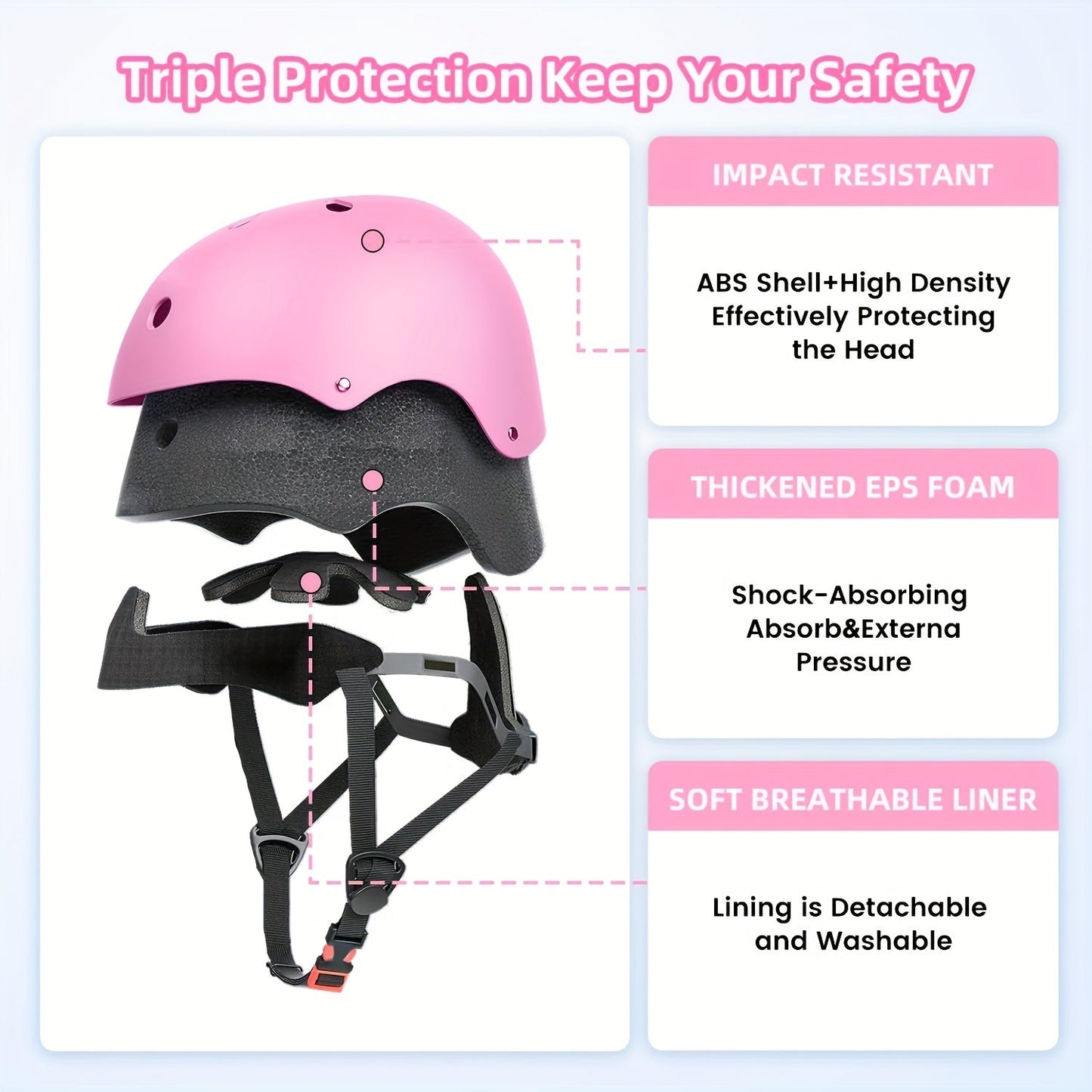 Kids Bike Helmet Adjustable XXS Toddler, ABS+EPS Unisex Sports Helmet with Removable Liner, 11 Vents