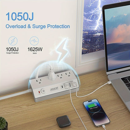 Desk Clamp Power Strip with USB-C PD 20W Fast Charging - 4 AC Outlets 4 USB Ports Surge Protector for an Everyday Personal Care Routine