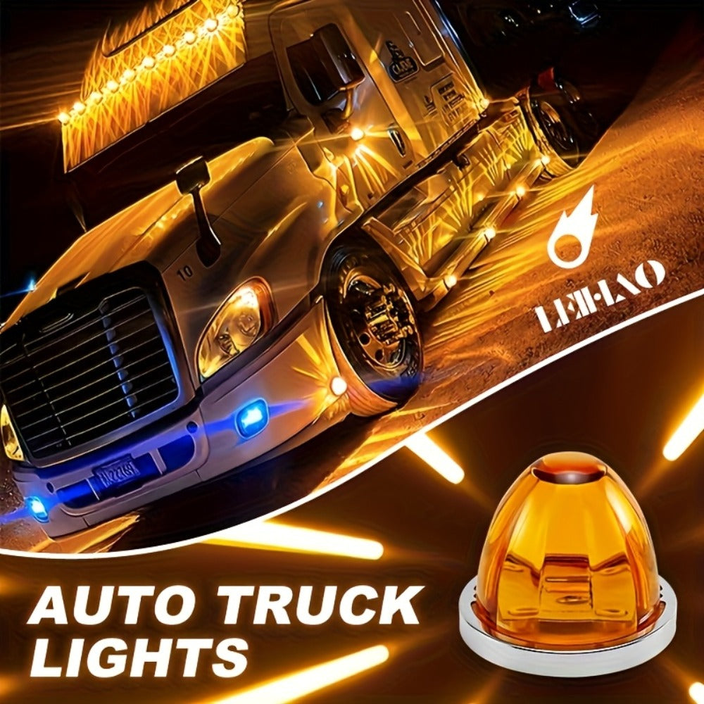 LED Side Marker Lights 2pcs Watermelon Shape Always-On Truck Side Indicator Lights Waterproof Easy Install for Semi-Trailers Boat Trailers