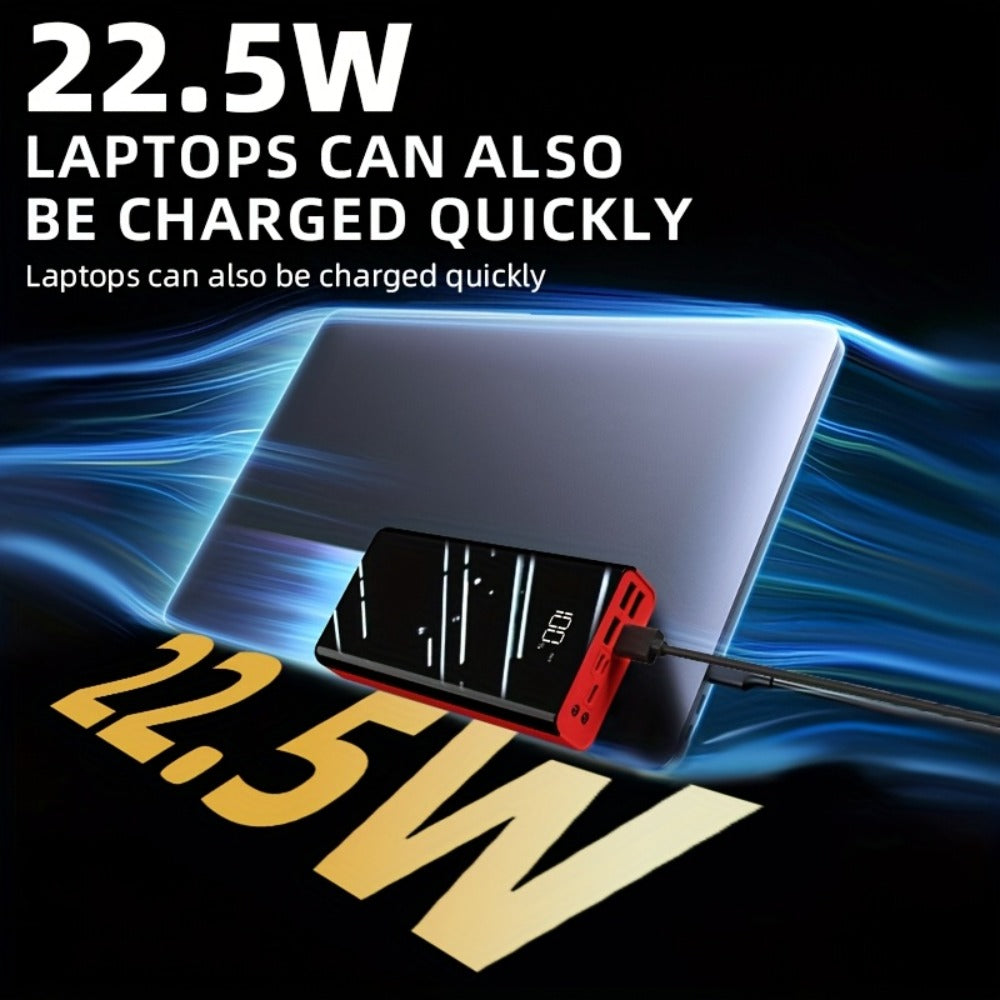 100000mAh Portable Power Bank with Flashlight LED Display Bidirectional Fast Charging Multi-Device USB Charger for Camping Outdoor Emergency