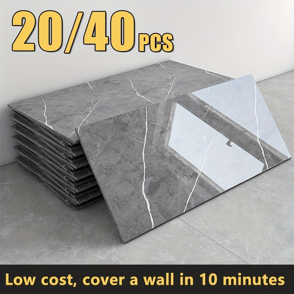 Peel and Stick Marble Wall Tiles – Self-Adhesive Backsplash Panels for Kitchen Bathroom Living Room