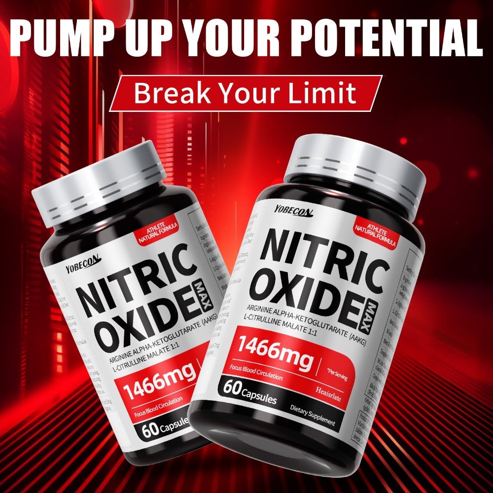 Nitric Oxide Supplement for Men, 800mg AAKG L-Arginine L-Citrulline Beetroot Capsules, Natural Energy & Focus Formula