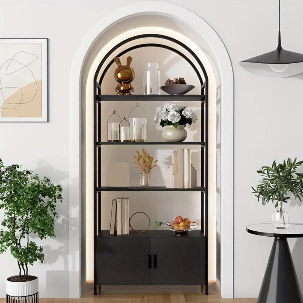 71-Inch Freestanding Bookshelf with Hidden Storage and Multiple Color Options detail image