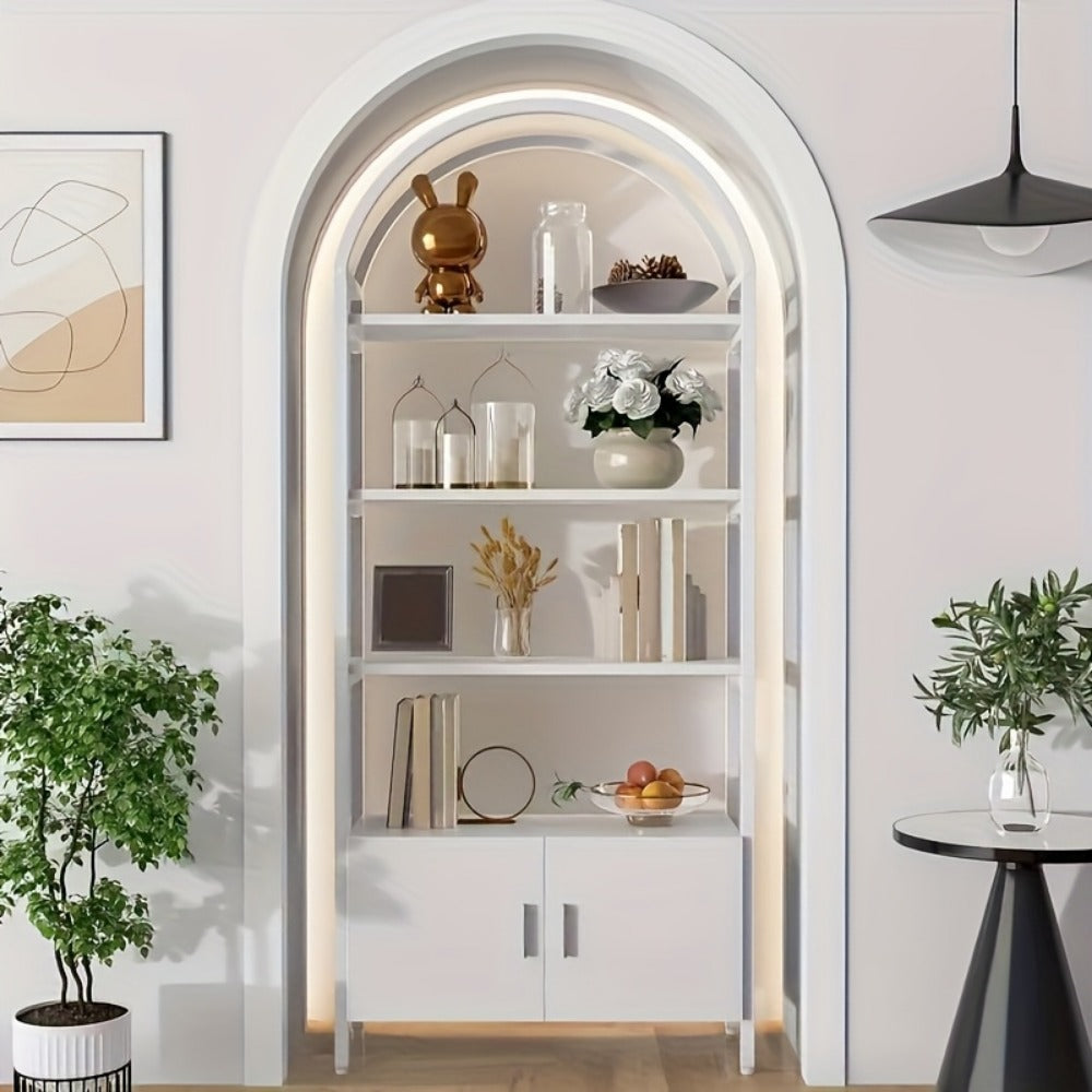 71-Inch Freestanding Bookshelf with Hidden Storage and Multiple Color Options detail image - detail view 5