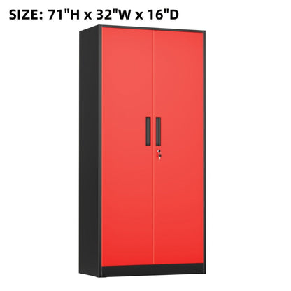 71-Inch Metal Garage Storage Cabinet with Adjustable Shelves detail image - detail view 3
