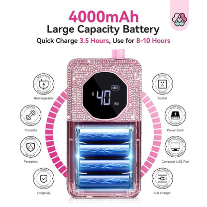 Electric Nail Drill 40000 RPM Rechargeable Professional Nail Drill Machine 4000mAh Battery LCD Display Ceramic Bits Sanding Bands