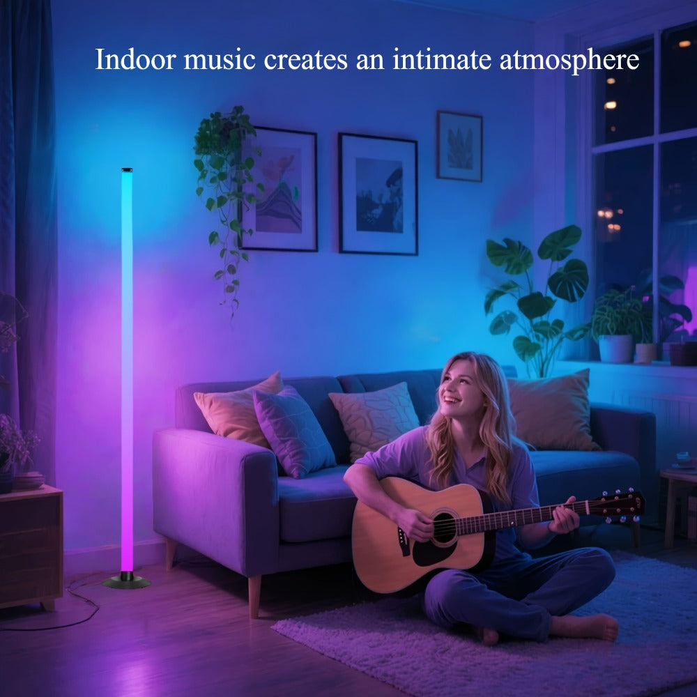 68.8-Inch RGB Corner Floor Lamp in One- or Two-Piece Options with Pictured App and Remote Controls