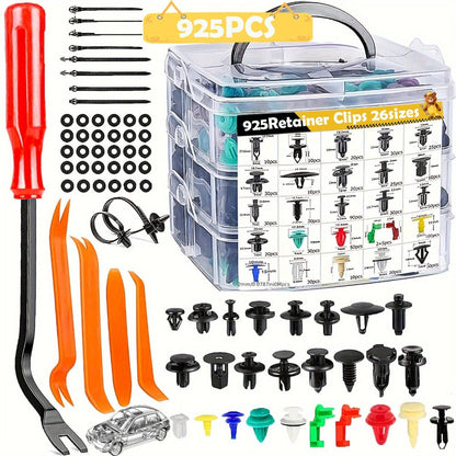 Car Retainer Clips Push Fasteners Kit Bumper Plastic Rivets Assortment for Auto Interior Exterior Trim Panel Body Clips – 113 to 928 Pcs