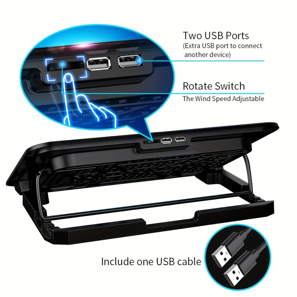 Laptop Cooling Pad ICE COOREL 6 Fans 12-17.3 Inch 5 Adjustable Heights 2 USB Ports RGB Gaming for an Everyday Personal Care Routine