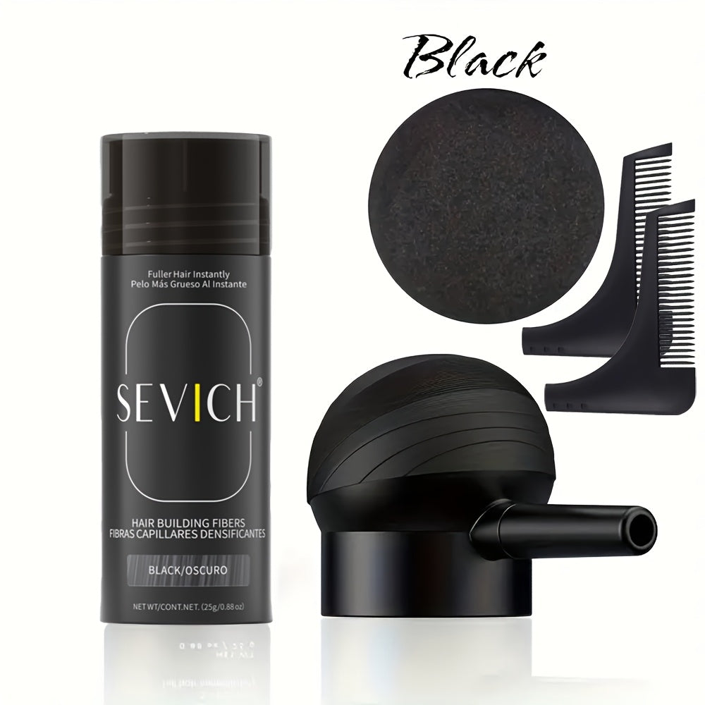 Hair Thickening Fibers Set 2-in-1 with Applicator Spray - Instant Volume & Fuller Look for Thinning Hair
