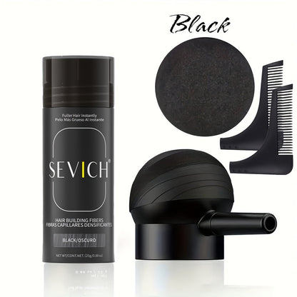 Hair Thickening Fibers Set 2-in-1 with Applicator Spray - Instant Volume & Fuller Look for Thinning Hair