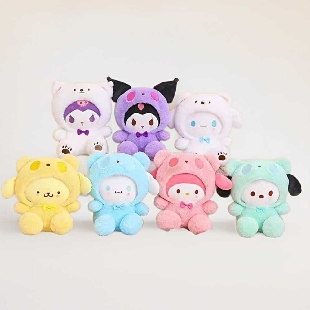 Plush Toy Big-Eared Puppy Character Doll in White, Blue Jade or Pudding Color Styles for Collecting