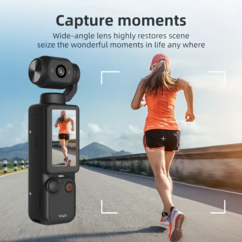 W&O Pocket Camera with Webcam Function, 1.9" Screen, 180° Rotating Shot, 2000mAh Battery, USB-C Charging