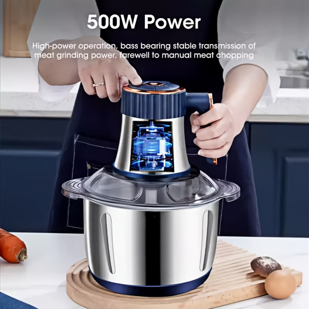 Electric Food Chopper & Processor 5L Stainless Steel - 40000 RPM Motor, 6 Bi-Level Blades, Meat Grinder & Vegetable Slicer for Kitchen